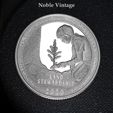 2020 S Proof Marsh Billings Rockefeller Clad Quarter - Light Toning - Lot A