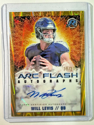 2024 Topps Resurgence Will Levis Arc Flash Auto Gold Power Surge SP /50 Titans