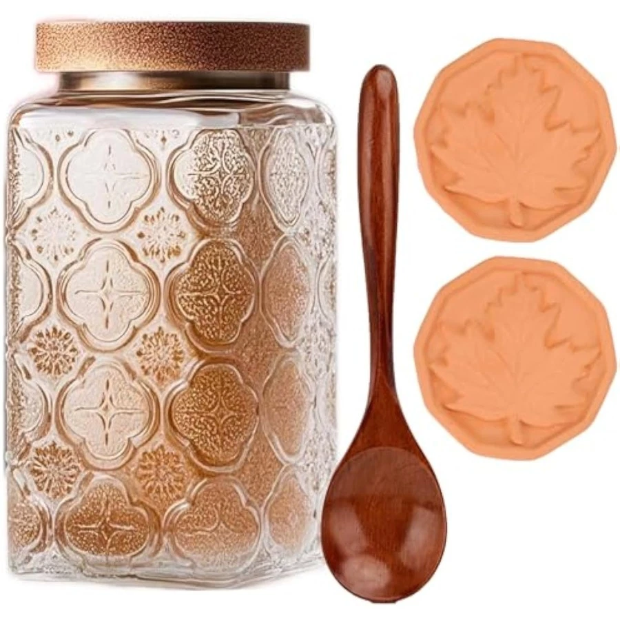 Contenedor elegante para guardar azúcar morena y 2 ahorradores de azúcar y cucharas, 1000 m Foto 2 de 4