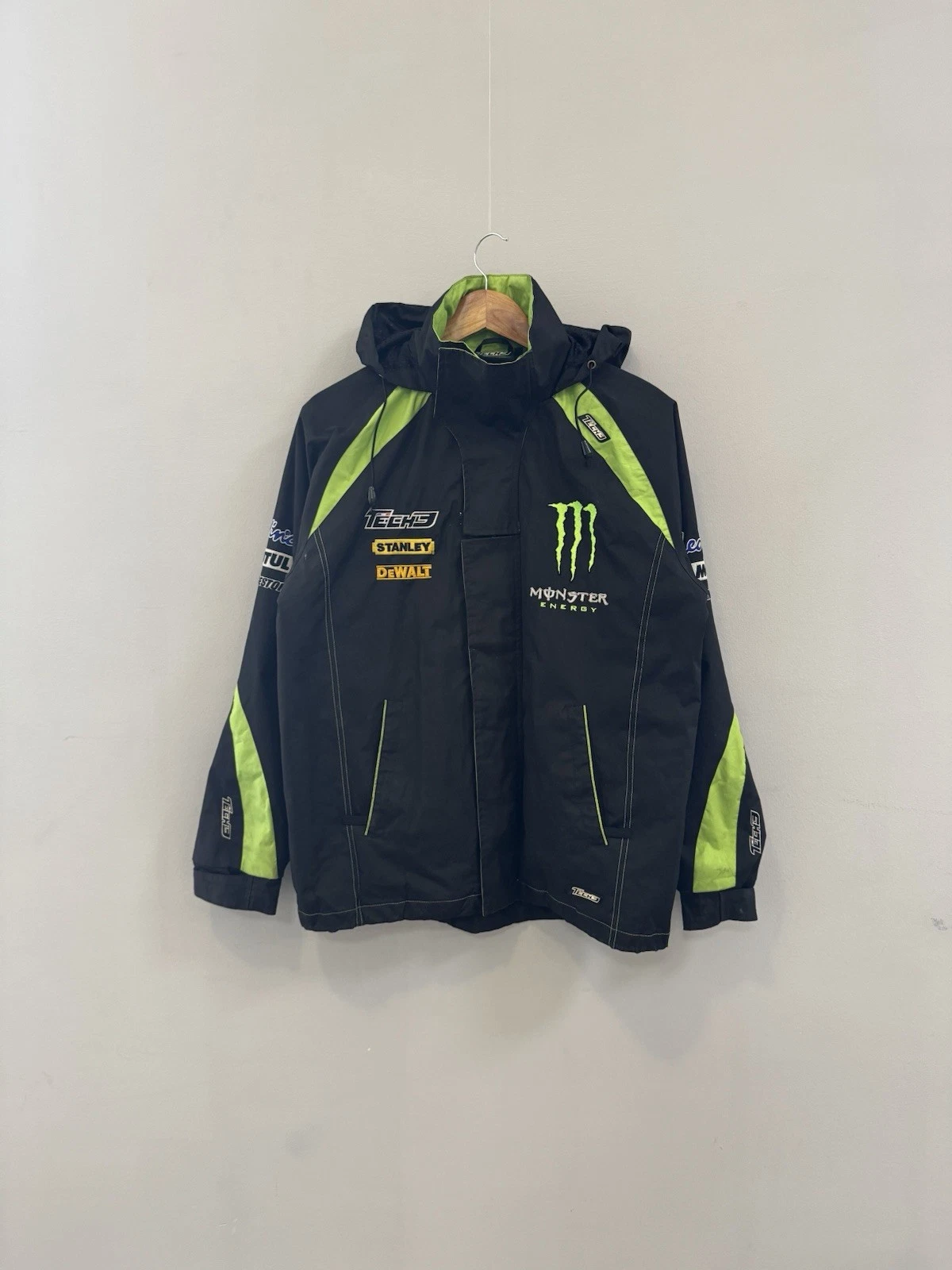 MONCLER Rara giacca da corsa Nascar Monster Energy Tech3 vintage Y2k