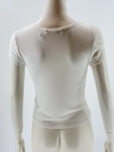 AGOLDE Lightweight Ribbed Crew Ren Tee Size M Medium White Short Sleeve $78 - Picture 4 of 11