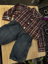 NWT Nautica Boys Size 4 - 3-Piece Outfit Sweater Jeans Button-Down Shirt Set
