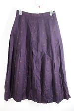 Vtg Brooks Brothers 10 27" Waist Navy Blue Paisley Pleated Wool Maxi Skirt USA