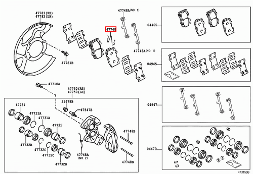 Genuine Toyota LandCruiser 100 Series UZJ Front Brake Anti Rattle Spring Clip x2 - Picture 4 of 9