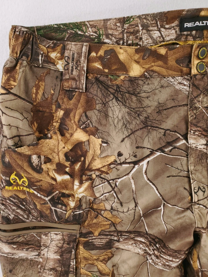Real Tree Pants Mens XXL Brown Camo Cargo Fleeced Water Wind Resistant Hunting - Image 3 of 4
