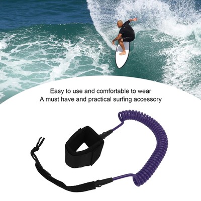 (Lila) 7mm 10Ft Surfen Fuß Seil Verstellbare elastische TPU Surfbrett Being EG