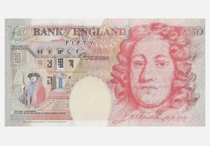 1994 GREAT BRITAIN £50 Pounds GEM UNC {P-388c} 'Bailey' - Image 2 of 2