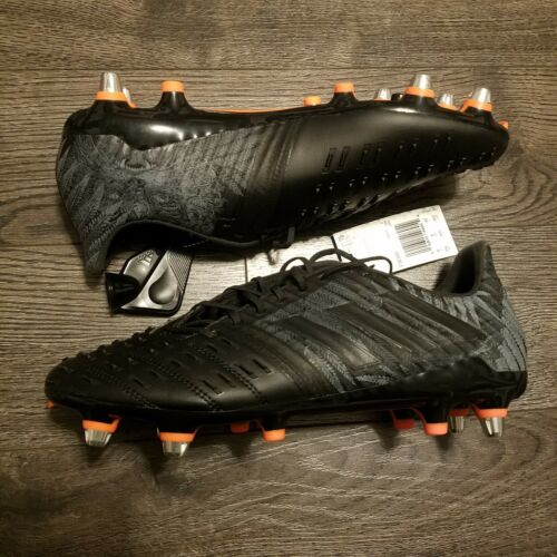 PREDATOR MALICE CONTROL SOFT GROUND BOOTS Cleats Mens 8.5 Rugby Black F36360