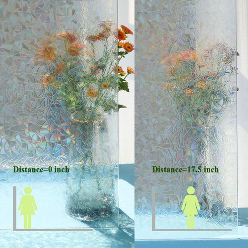 3D Prisma Fensterfolie, transparente Dekor Glasfolie Fenster Tür Tönung Sonne C... - Bild 6 von 9