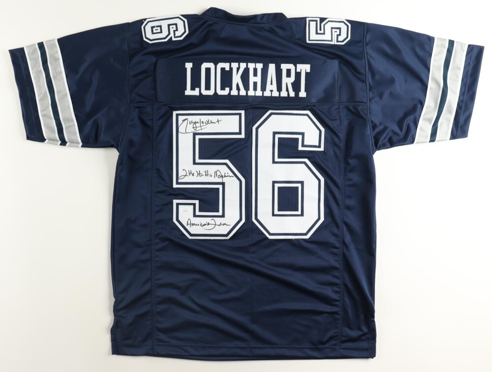 Eugene Lockhart Signed Dallas Cowboys Jersey Twice Inscribed JSA COA/ All Pro LB