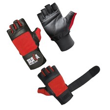 LEATHER GYM GLOVES FITNESS WEIGHT LIFTING TRAINING BODYBUILDING CROSSFIT NEW