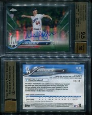 BGS 9.5 2018 Topps Chrome Rookie Autograph Green Refractor Walker Buehler RC /99