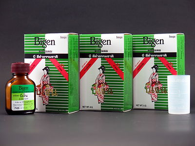 Bigen Hair Dye Natural Black Permanent Powder 6 g. No Ammonia Unisex 3 X