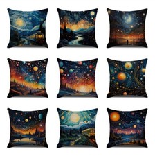 Galaxy Star Pillow Cover Starry Night Landscape Bed and Living Room Cushion Case