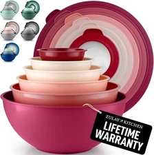 Zulay 12pc Mixing Bowls w/ Lids - Nesting, Microwave/Freezer