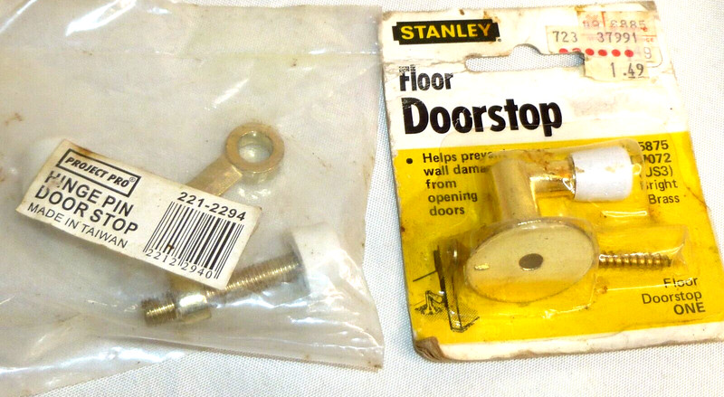 Stanley Floor & Hinge Pin Doorstops wall protector gold Project Pro Lot of 2