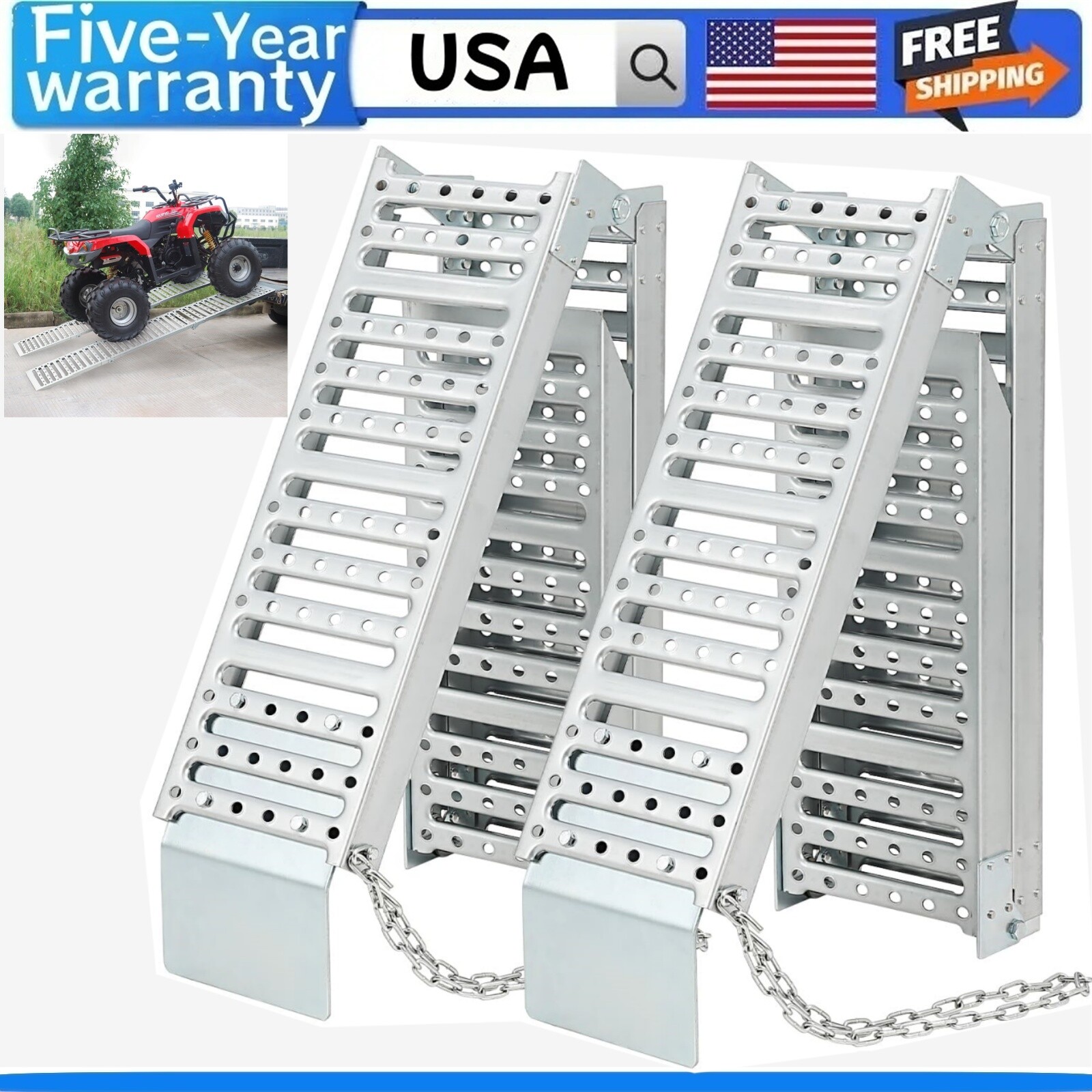 1500Lbs Tri-Fold Loading Ramps 72