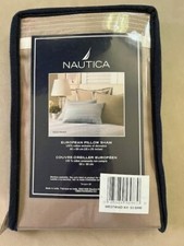 New Nautica Westwind Taupe Ivory 26" Euro Sham 100 Cotton India