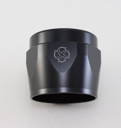 Z317 -20AN Black Hex Hose Finisher Fitting With Worm Clamp For 1 1/4" Braided Line