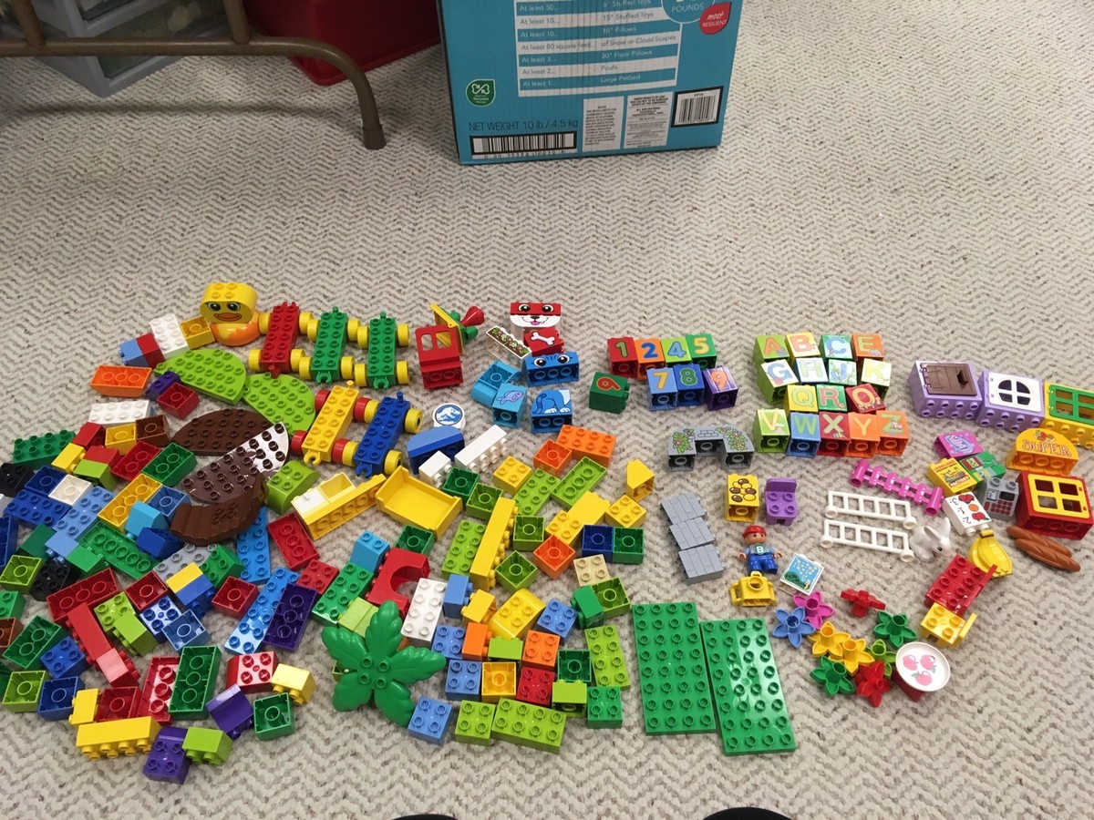 LEGO DUPLO 200+ 4LBS Bricks Windows Mixed Blocks Wheels Building
