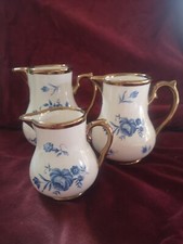 Wade Vintage Jug Trio Blue And White Lustre Trim