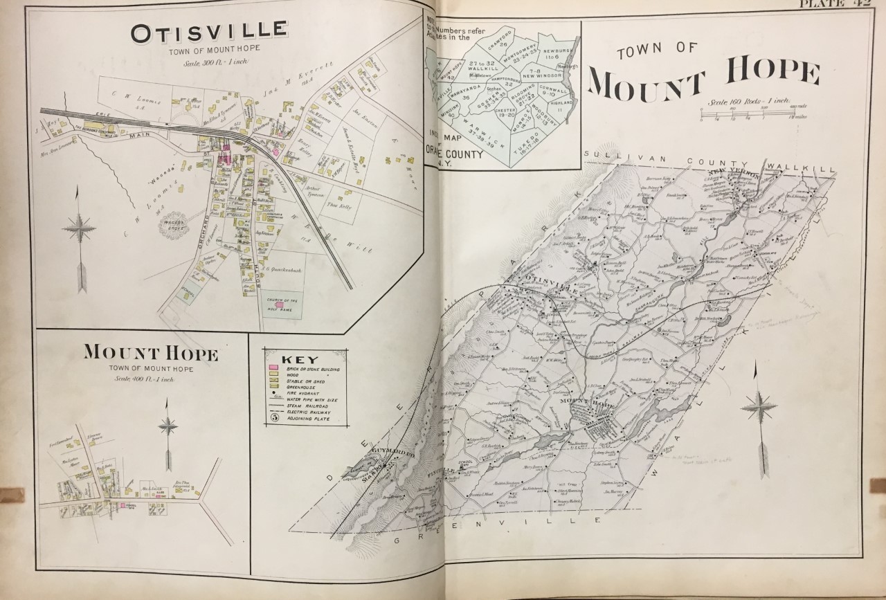 1903 A.H. MUELLER ORANGE COUNTY NEW YORK OTISVILLE MOUNT HOPE COPY ATLAS MAP eBay