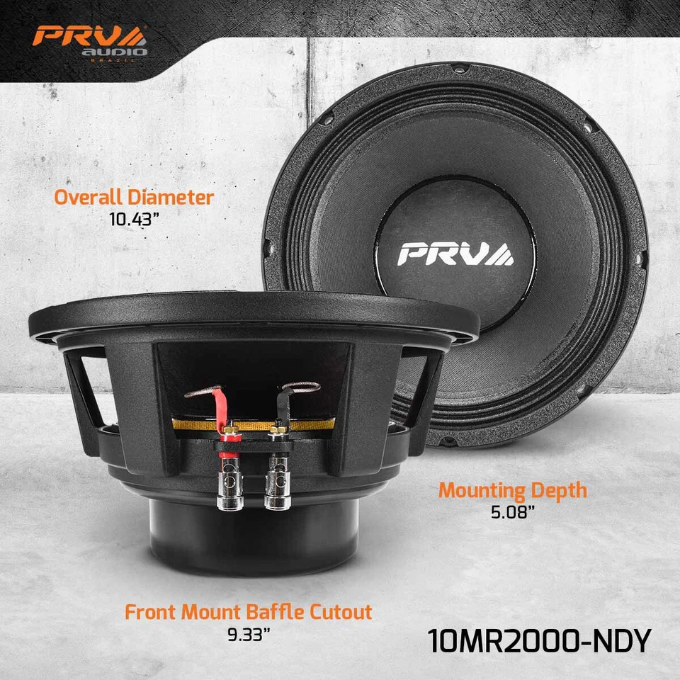 PRV Audio 2000 Watts 10" Midrange Speakers Neodymium 8 Ohm 10MR2000-NDY Neo PRO - Image 4 of 4