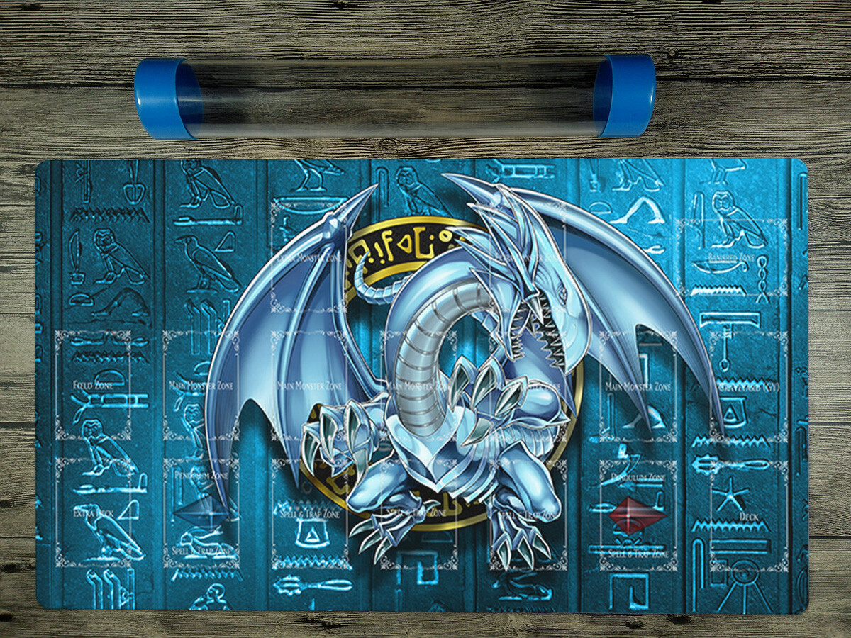遊戯王プレイマット SAGA OF BLUE-EYES WHITE DRAGON Ygomat Blue-Eyes White Dragon Trading Card Game Playmat Mat Free