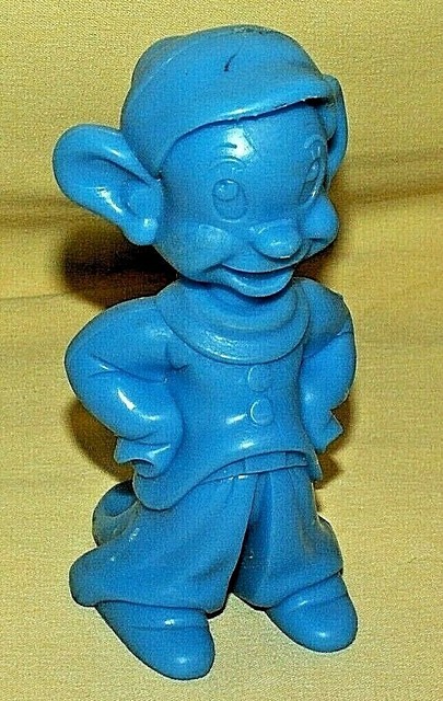 DOPEY FIGURINE MARX LOUIS DWARF WALT DISNEY BLUE PLASTIC FIGURE 1972 SNOW WHITE. | eBay