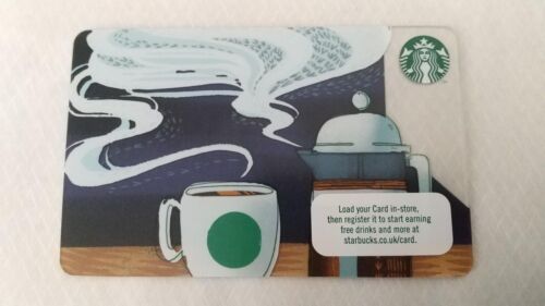 Starbucks UK Card 2018 No 6156 Coffee PIN INTACT Blue Steam #2172 - Afbeelding 1 van 5