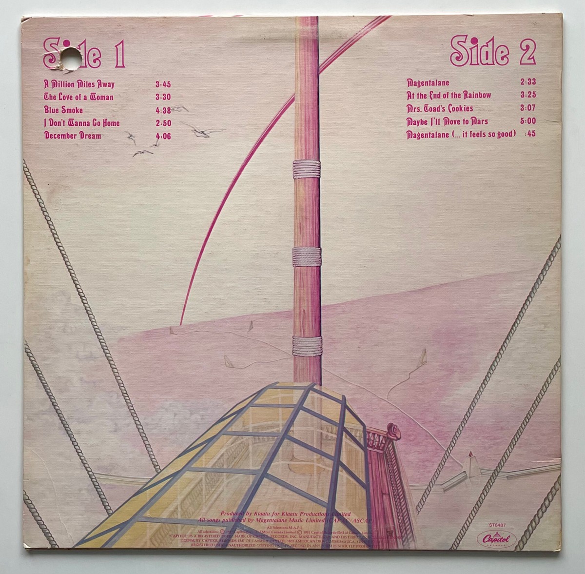 レア•LP/クラトゥ Klaatu - Magentalane(カナダ盤) 1981 KLAATU Album MAGENTALANE Record 1ST PRESS Vinyl HALF
