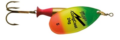 Mepps Spinner Aglia Longcast Tiger (grün, gelb, rot) Gr. 3