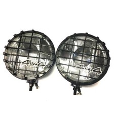 Halogen 8" Chrome Spot Light Driving Lamp Set & Guards 12 Volt 100 Watt - DA4088