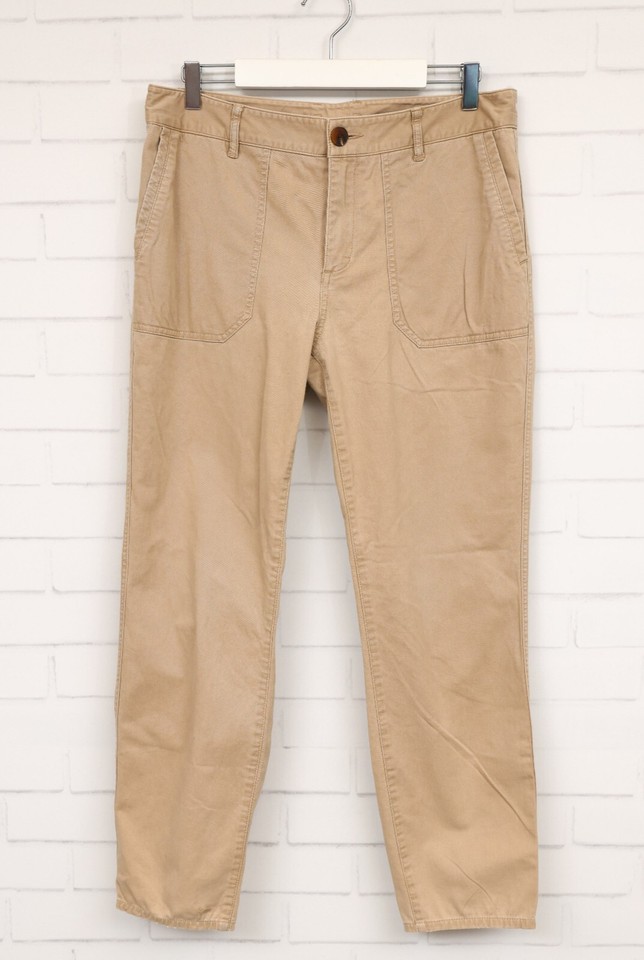 Sportscraft women's tan straight leg trousers pants 97% cotton size 10