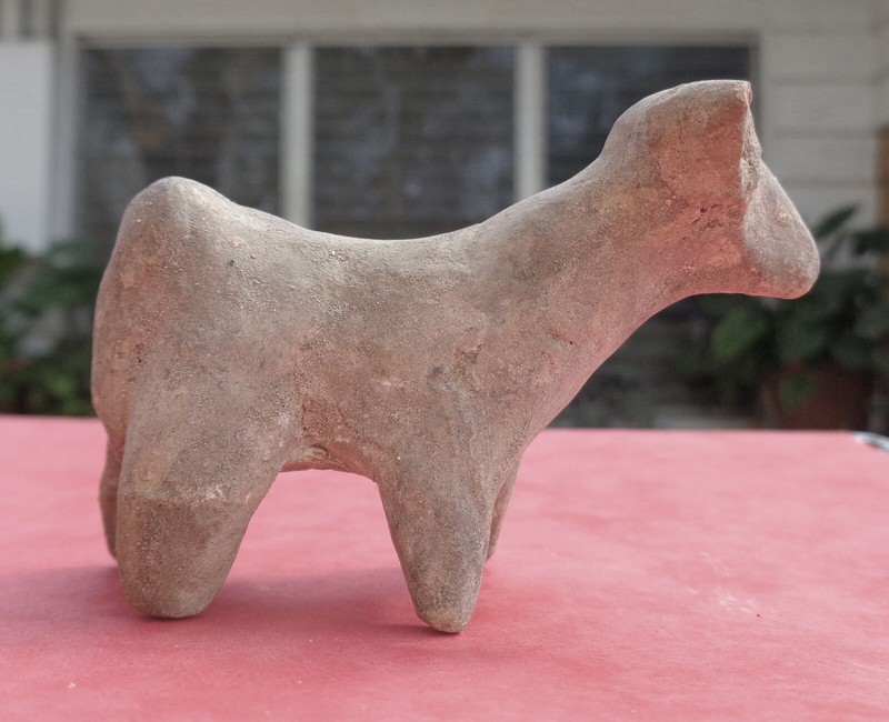 BABYLONIA terracotta BULL curved horns NIPPUR Mesopotamia EARLY2nd MIL  BC