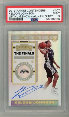 PSA 9 2019-20 Panini Contenders 107 Finals Ticket Keldon Johnson