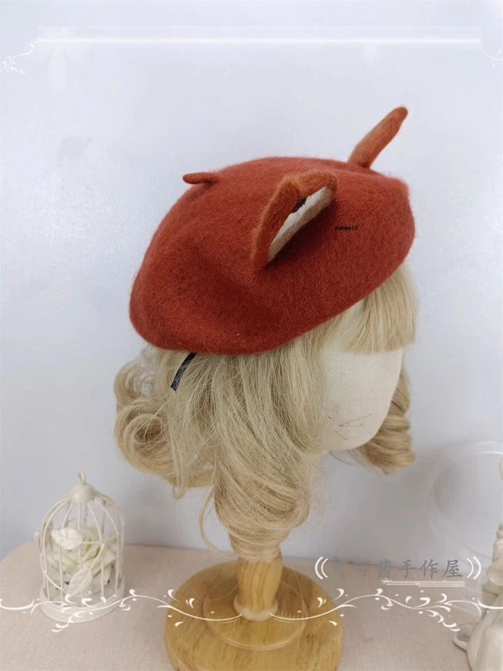 Boina Japonesa Niña Orejas de Zorro Sombrero Lolita Abrigo Colección Otoño/Invierno Foto 4 de 4