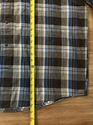 Wrangler Jeans Co Mens Pearl Snap Western Shirt Size 2XL Blue Plaid Long Sleeve - Picture 5 of 6