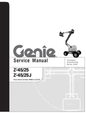 GENIE Z-45/25 Z-45/25J AERIAL Z-BOOM MANLIFT SERVICE SHOP REPAIR MANUAL BOOK