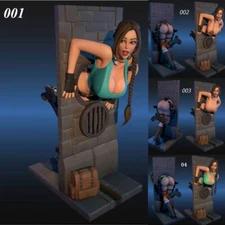Lara Croft 3D Printed Model Kit Unpainted Unassembled Tomb Rider Stuck Wall