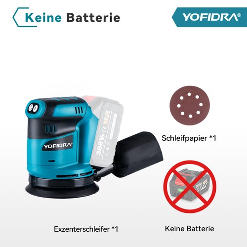 5 Zoll Akku-Exzenterschleifer 3 Gänge Elektrischer Schleifer Für Makita 18V Akku - Bild 2 von 12