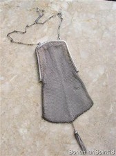 ANTIQUE ART DECO ALPACA 600 SILVER SHADE Micro MESH PURSE COLLECTIBLE Handbag