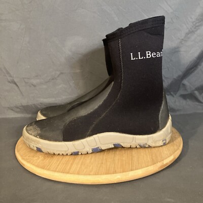 L.L. Bean Vortex Neoprene Wetsuit Womens 10/41 Black Gray Side-Zip Water Boots