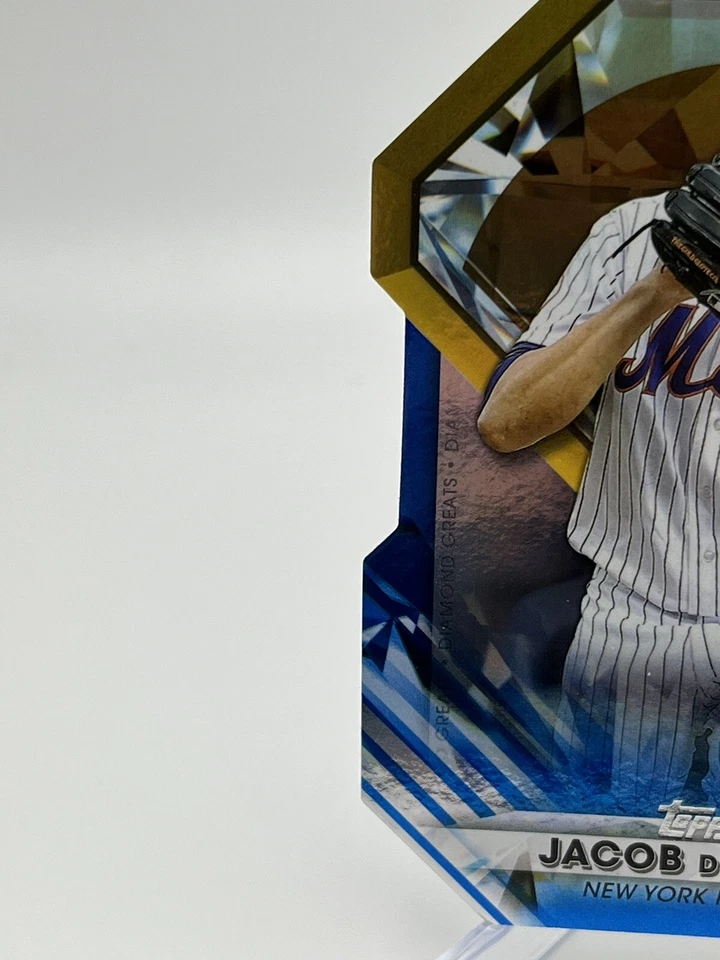 2022 Topps Series 1 Jacob deGrom Diamond Greats Die Cut Blue #DGDC-16 Mets - Image 2 of 4