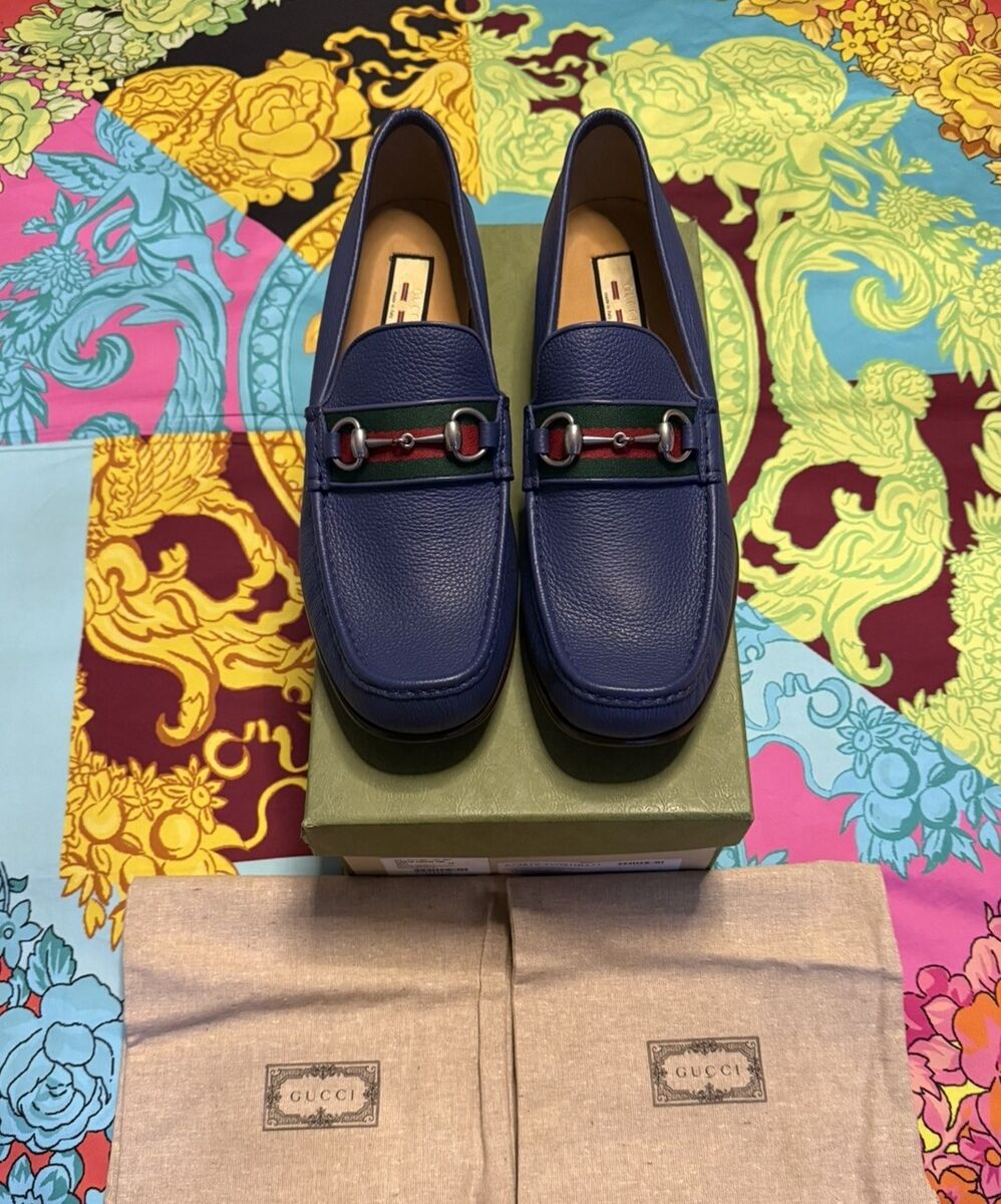 ※招き猫※ GUCCI レザーシューズ 386575 ブルー 招き猫様専用※ GUCCI レザーシューズ 386575 ブルー - メルカリ