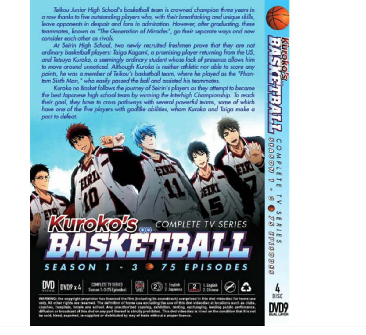 English dubbed of Kuroko's Basketball Season 1-3 (1-75End) Anime