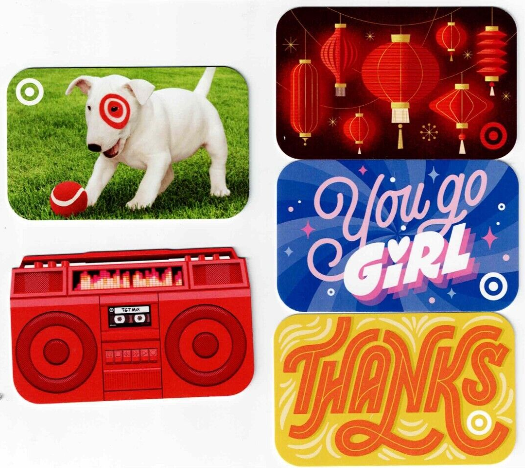 2024 Target Gift Card LOT of Bullseye Dog, Lanterns, You Go