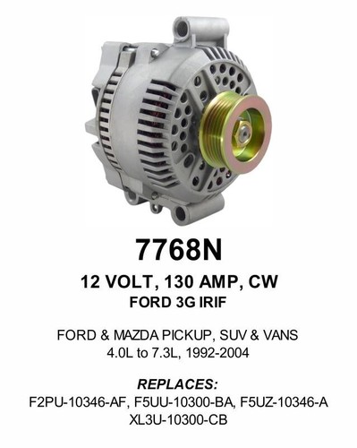Alternator fits Ford E-350 Econoline 7.3L445CI V8 Diesel 1992-1994 F3UU1030 7768 - Picture 6 of 7
