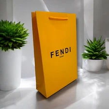New Yellow Fendi Shopping Gift Bag 11.5” x 7.5” x 3” Perfect for small gifts