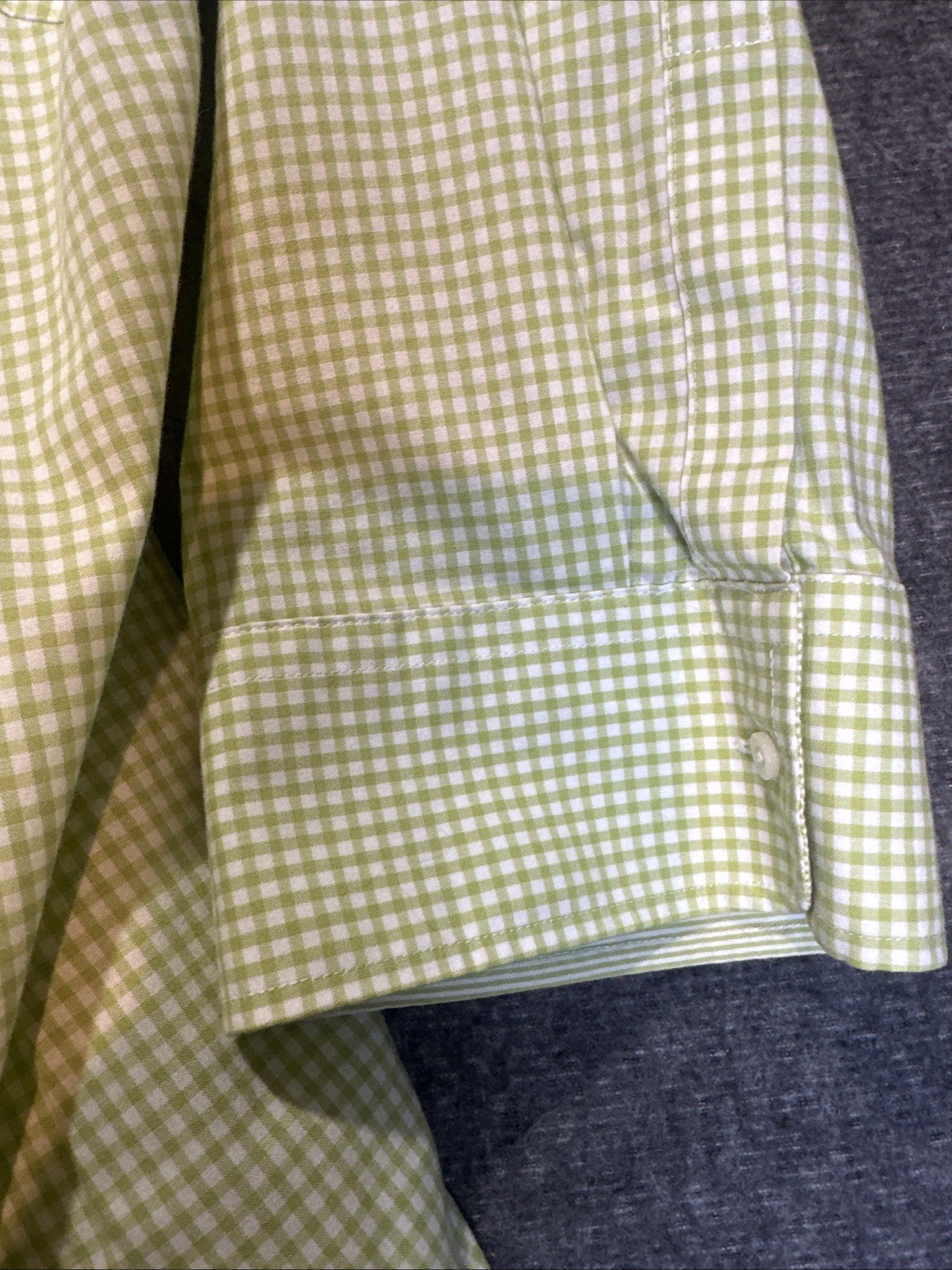 CHAPS Ralph Lauren No Iron Women Plus Size 1X Green Checkered Shirt Button Up image 5